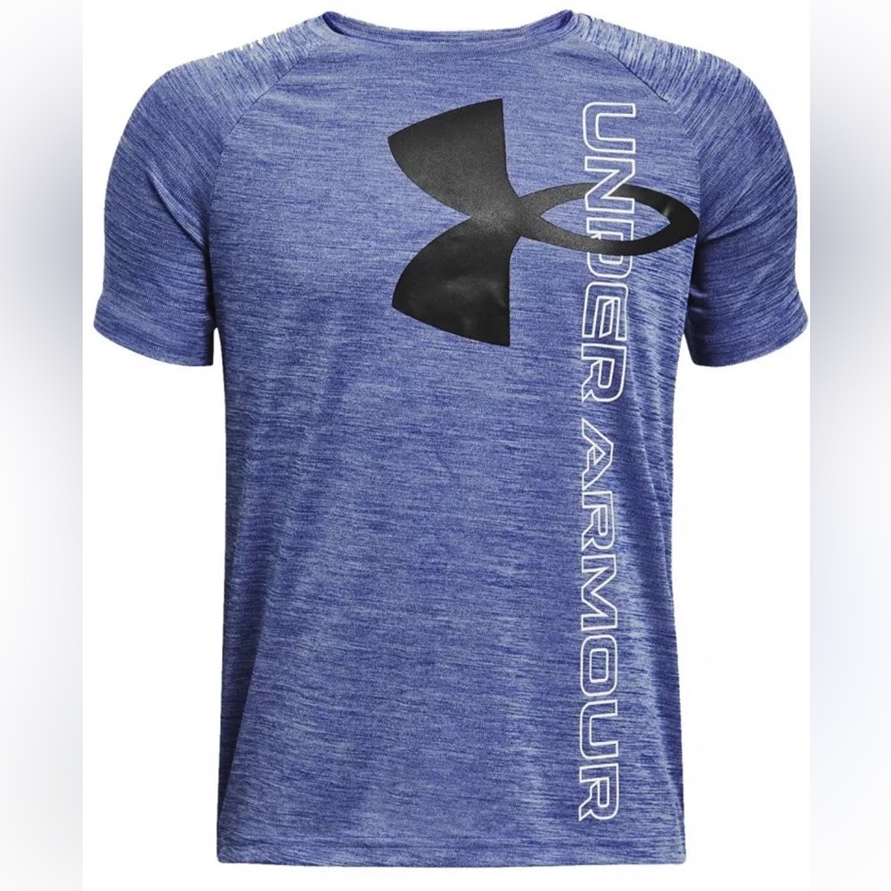Under‎ Armour Boys' Tech Split Logo Hybrid Short-Sleeve T-Shirt YXS